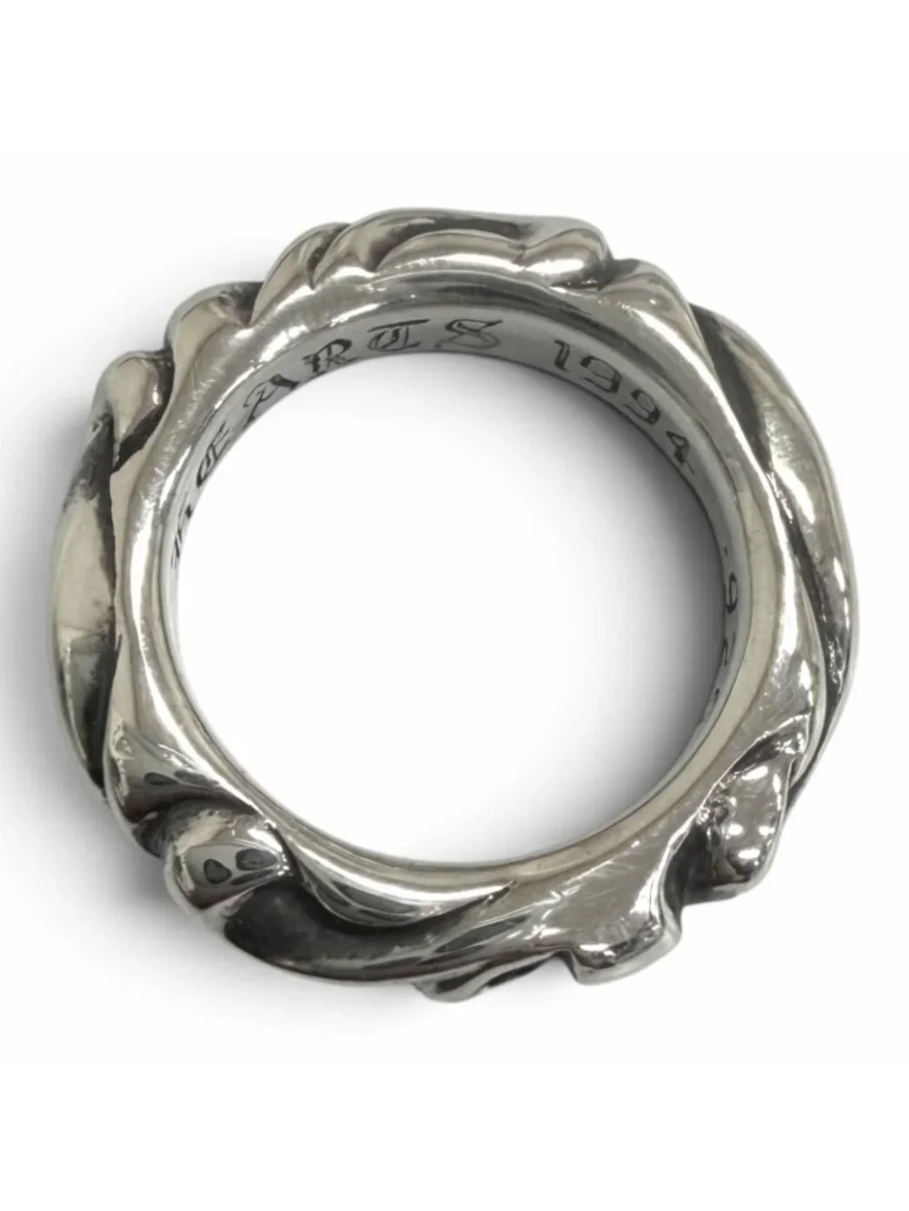 Chrome Hearts Scroll Band Ring Silver